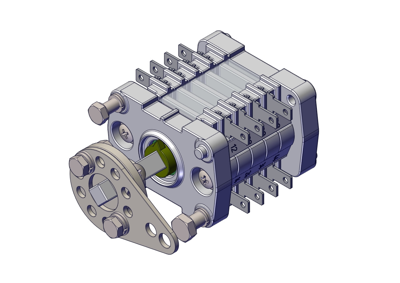 Переключатель кулачковый F10-8-Ф, 4НО+4НЗ, 10A, 220V (с крепежным фланцем)